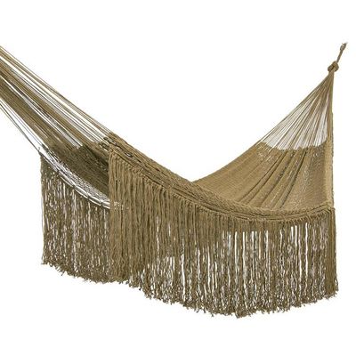 Alternate image for Fringed Olive Rope Hammock Triple Cascade in Olive
