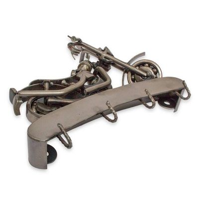 Alternate image for Mexico Auto Part Sculpture Handmade Bike Theme Key Rack Rustic Motorcycle