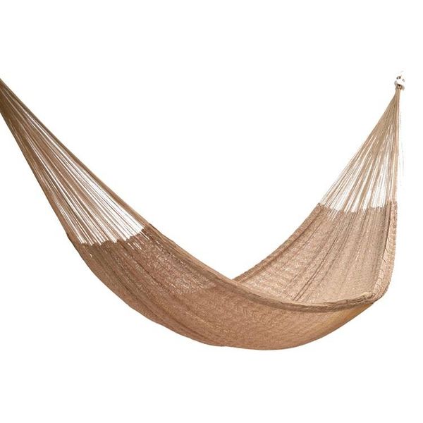 Alternate image for Handwoven Bronze Nylon Maya Double Hammock Golden Sun