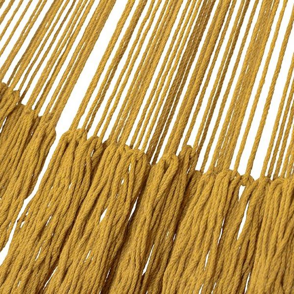 Alternate image for Mustard Yellow Cotton Hand Woven Maya Double Hammock Maya Mustard