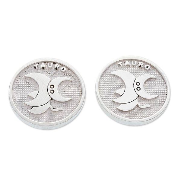 Alternate image for Minimalist Taurus Zodiac Silver Cufflinks Crafted in Mexico Taurus Totem
