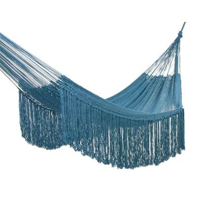 Alternate image for Turquoise Cotton Hammock from Mexico Double Caribbean Blue Cascade