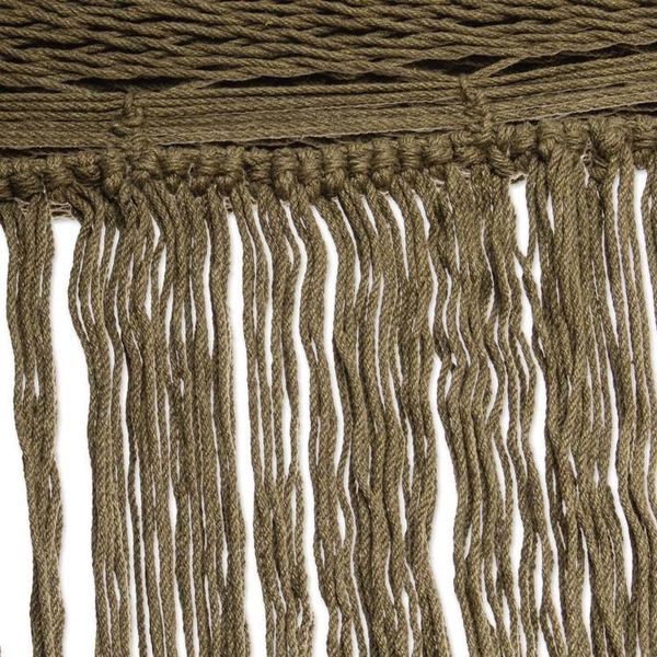 Alternate image for Fringed Olive Green Cotton Rope Double Hammock Mexico Olive Cascade
