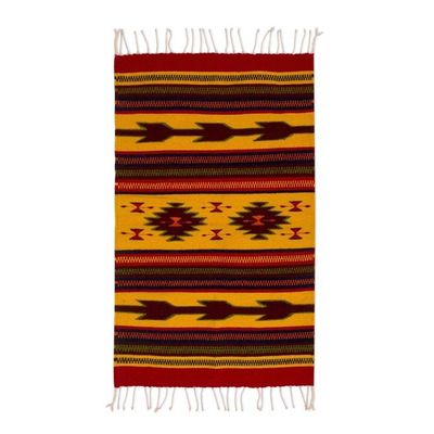 Alternate image for Unique Geometric Wool Area Rug 2x3 Burning Arrows