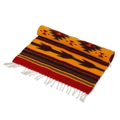 Alternate image for Unique Geometric Wool Area Rug 2x3 Burning Arrows