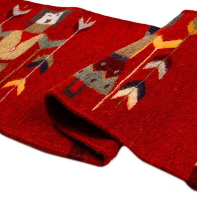 Alternate image for Traditional Zapotec 100 Wool Runner in a Natural Russet Hue Russet Ancestor