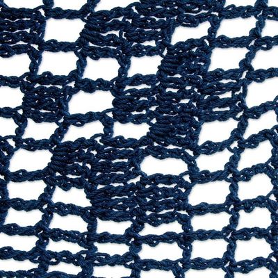 Alternate image for Navy Tasseled Cotton Rope Hammock Triple from Mexico Sunset Dreams in Navy