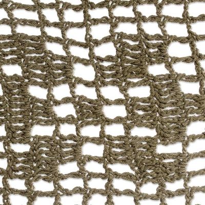 Alternate image for Crocheted Fringe Olive Green Cotton Hammock Double Veranda in Olive Green