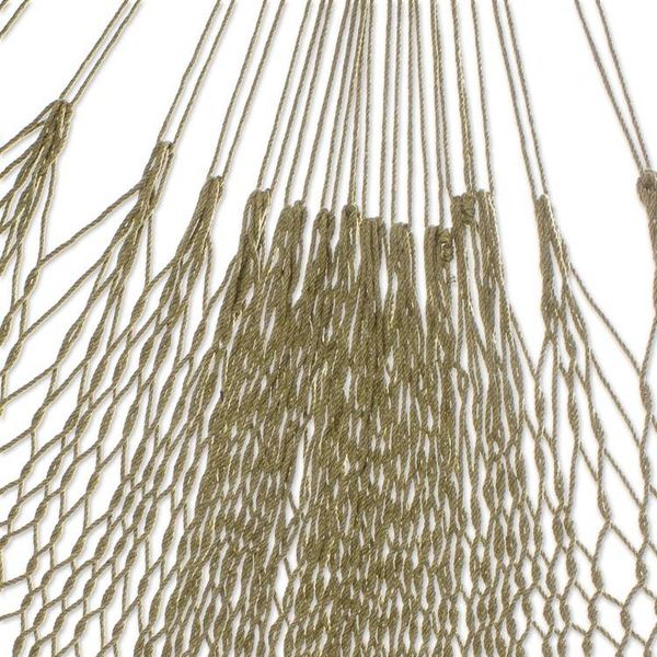 Alternate image for Crocheted Fringe Olive Green Cotton Hammock Double Veranda in Olive Green