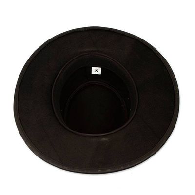 Alternate image for Black Leather Mens Hat from Mexico Outback Ranger in Black