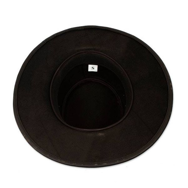 Alternate image for Black Leather Mens Hat from Mexico Outback Ranger in Black