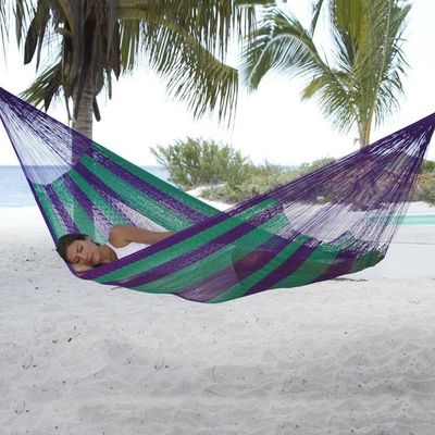 Alternate image for Collectible Striped Mayan Hammock Double Green Vineyard