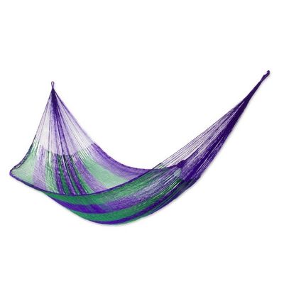 Alternate image for Collectible Striped Mayan Hammock Double Green Vineyard