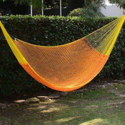 Alternate image for Handwoven Double Maya Hammock in Daffodil from Mexico Daffodil Dreams