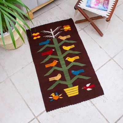 Primary image for Zapotec Bird Rug 2x3.5 Milpa at Night