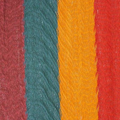 Alternate image for Unique Rope Hammock from Mexico Double Red Wine Sunset