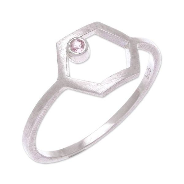 Alternate image for Hand Made Sterling Silver and Tourmaline Ring Honey Rose
