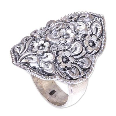 Alternate image for Floral Sterling Silver Cocktail Ring from Thailand Charming Daisies