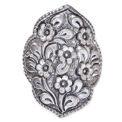 Alternate image for Floral Sterling Silver Cocktail Ring from Thailand Charming Daisies