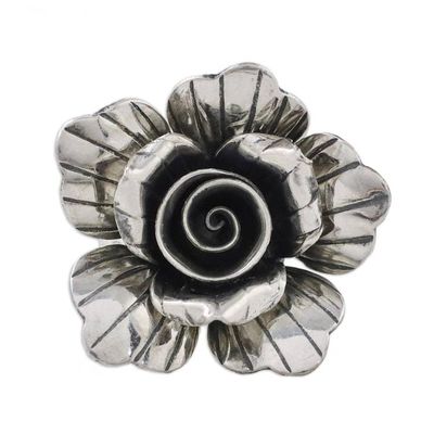 Alternate image for Hand Made Hill Tribe Silver Cocktail Ring Forever Jasmine