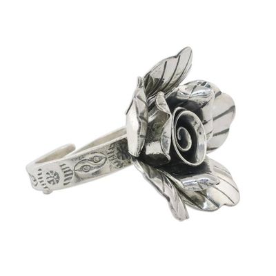Alternate image for Hand Made Hill Tribe Silver Cocktail Ring Forever Jasmine