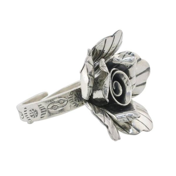 Alternate image for Hand Made Hill Tribe Silver Cocktail Ring Forever Jasmine