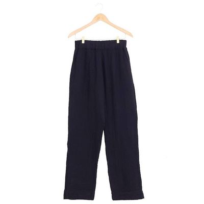 Alternate image for Handcrafted Double Gauze Cotton Pants Cool Comfort  in Black