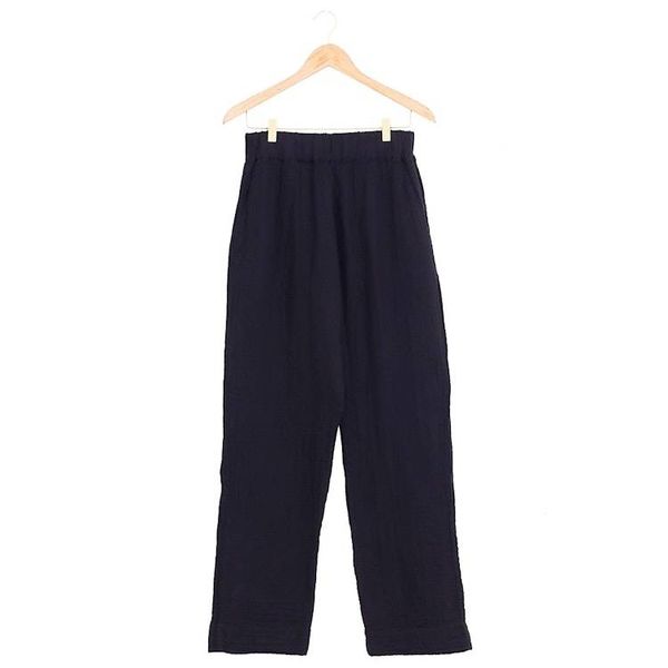 Alternate image for Handcrafted Double Gauze Cotton Pants Cool Comfort  in Black