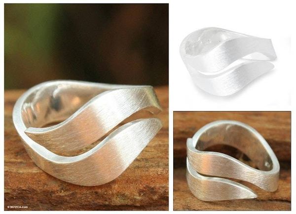 Alternate image for Hand Made Modern Sterling Silver Band Ring Phuket Dreams