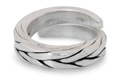 Alternate image for Mens Silver Wrap Ring Hill Tribe Braid