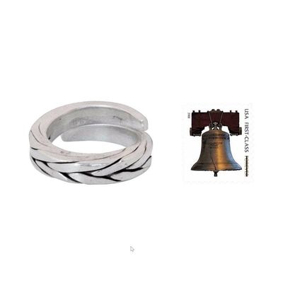 Alternate image for Mens Silver Wrap Ring Hill Tribe Braid