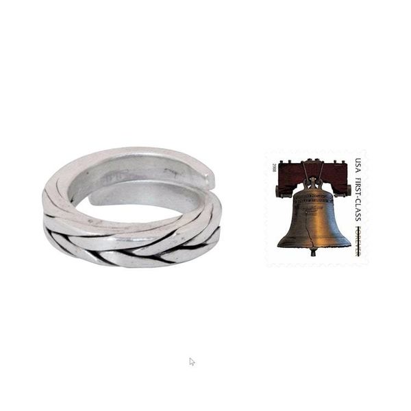 Alternate image for Mens Silver Wrap Ring Hill Tribe Braid
