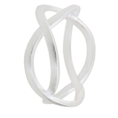 Alternate image for Geometric Band Ring Handcrafted in Brushed Sterling Silver Union of Two