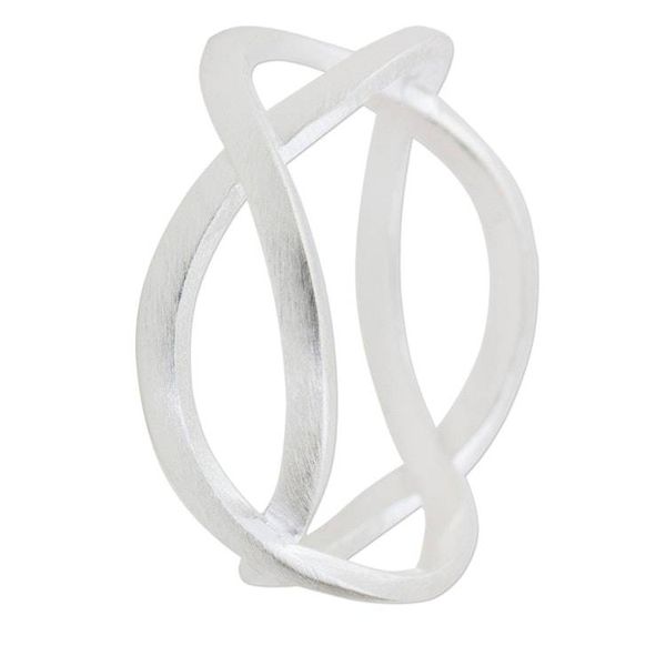 Alternate image for Geometric Band Ring Handcrafted in Brushed Sterling Silver Union of Two
