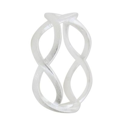Alternate image for Thai Artisan Crafted Brushed Silver Band Ring In a Relationship