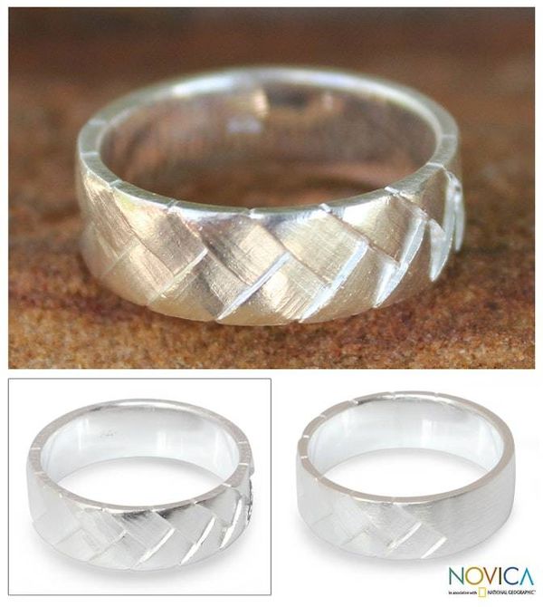 Alternate image for Sterling Silver Band Ring Woven Destiny