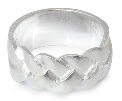 Alternate image for Unique Modern Sterling Silver Band Ring Contrasts