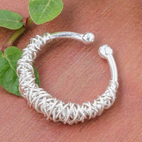 Alternate image for Hand Made 950 Silver Wrap Ring Thai Spindle