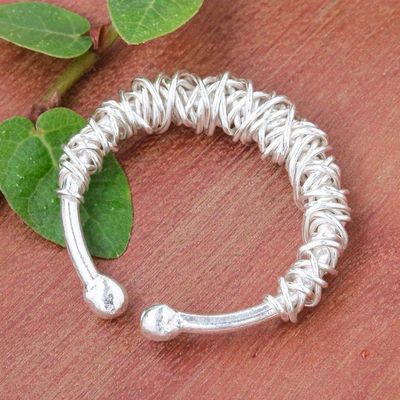 Alternate image for Hand Made 950 Silver Wrap Ring Thai Spindle