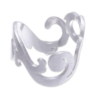 Alternate image for Artisan Crafted Sterling Silver Band Ring Sunlit Sea