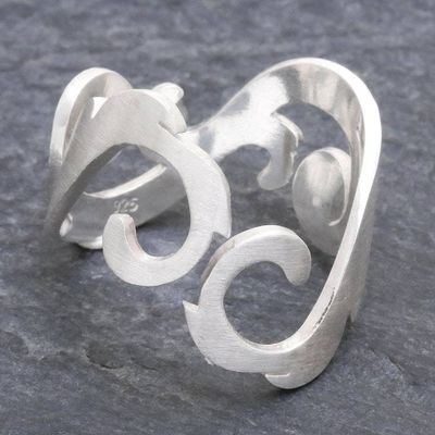 Alternate image for Artisan Crafted Sterling Silver Band Ring Sunlit Sea