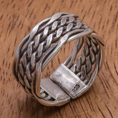 Primary image for Sterling Silver Woven Band Ring from Thailand Fabled