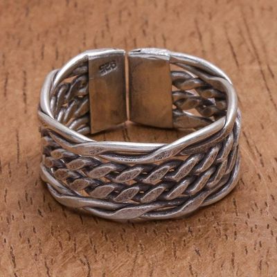 Alternate image for Sterling Silver Woven Band Ring from Thailand Fabled