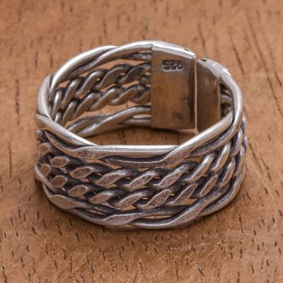 Alternate image for Sterling Silver Woven Band Ring from Thailand Fabled