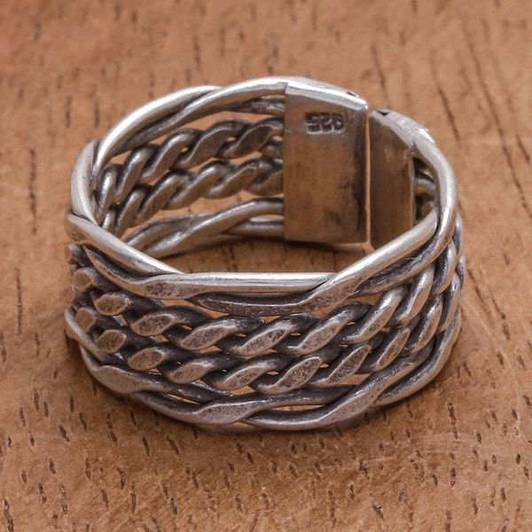Alternate image for Sterling Silver Woven Band Ring from Thailand Fabled