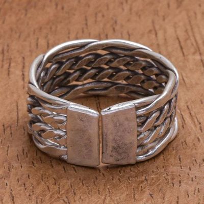 Alternate image for Sterling Silver Woven Band Ring from Thailand Fabled