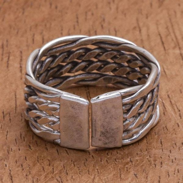 Alternate image for Sterling Silver Woven Band Ring from Thailand Fabled