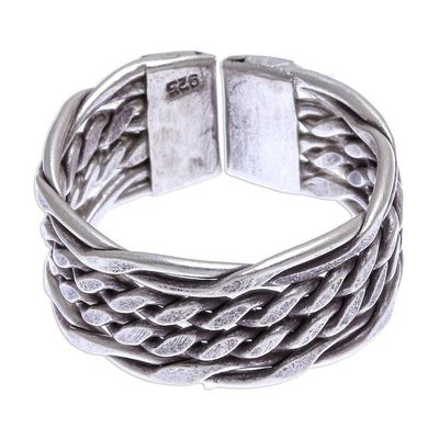 Alternate image for Sterling Silver Woven Band Ring from Thailand Fabled
