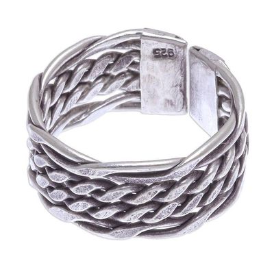 Alternate image for Sterling Silver Woven Band Ring from Thailand Fabled