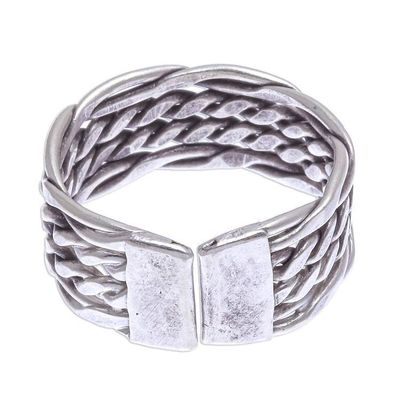 Alternate image for Sterling Silver Woven Band Ring from Thailand Fabled